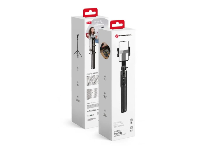 FORCELL F-GRIP S150XL Trépied / Perche à selfie 1,5m avec télécommande bluetooth
