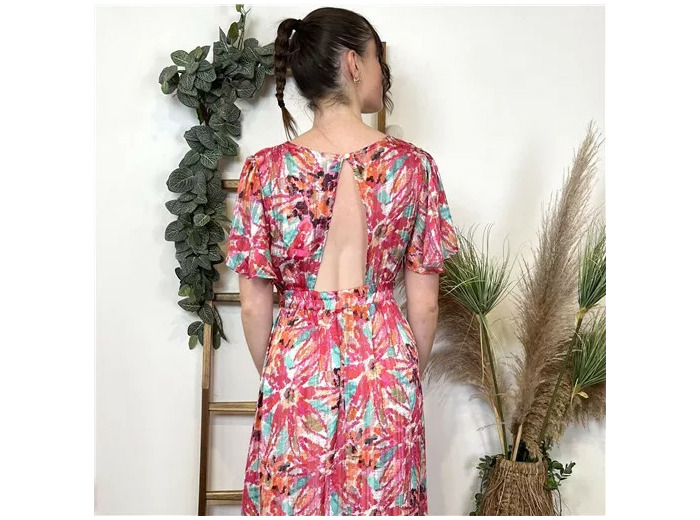 L003- Robe Dos nu (T36-T40) (fuchsia)