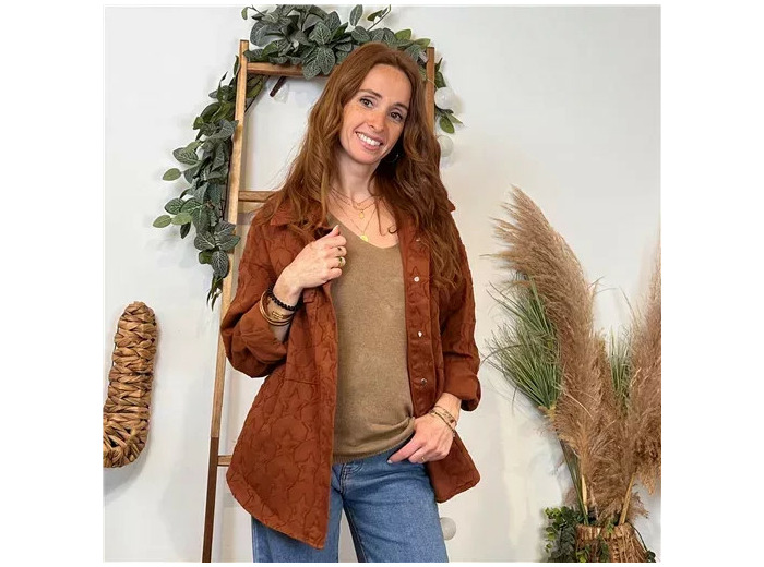 K110- Veste « Coton brodé…» (Tu) 🇮🇹 (rouille)