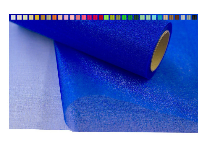 Tissus organza 16 cm de large 9 metres de long colori bleu roi