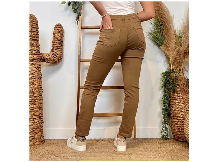 N009- Jean coupe Slim Voggo (T36-T44) (taupe)