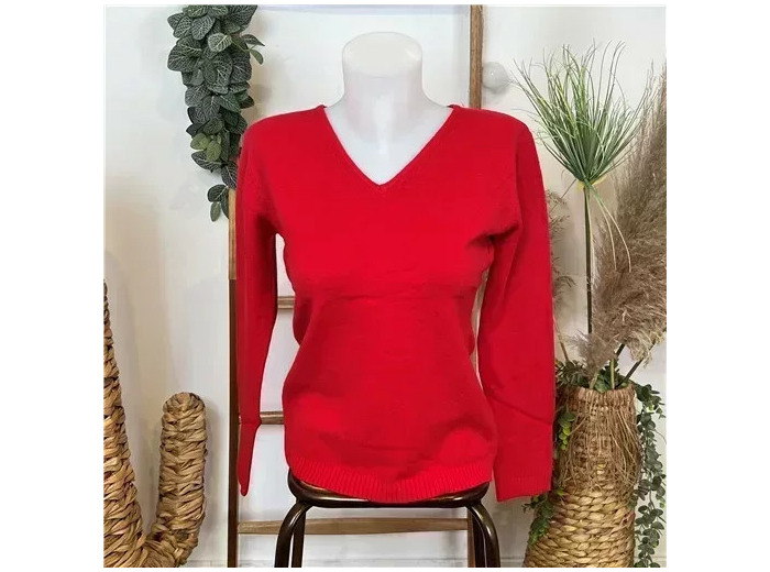 Y249-Tricotonic Col V les T38 & 42 (rouge)