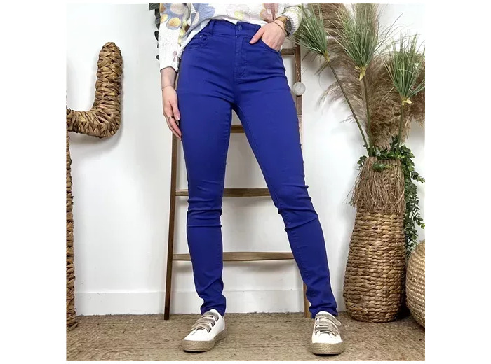 N301- Jean coupe Slim Voggo (T36-T44) (bleu royal)