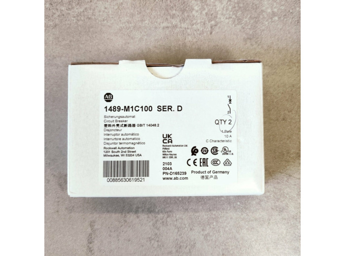 Allen Bradley - Boite de 2 disjoncteurs 1489-M1C100 SER.D, 1 pole, 10A