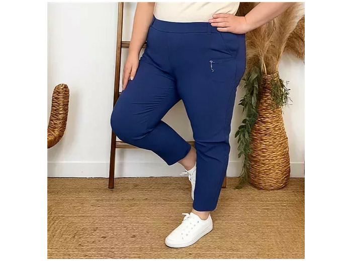T545- Pantalon Confort JST (T38-T52) (bleu indigo)