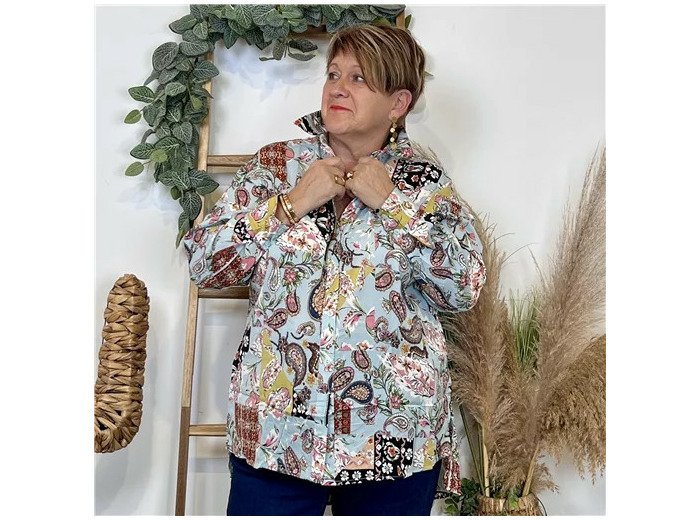 Z129- Blouse Christy « Peinture » (T44-T52) (multicolore)