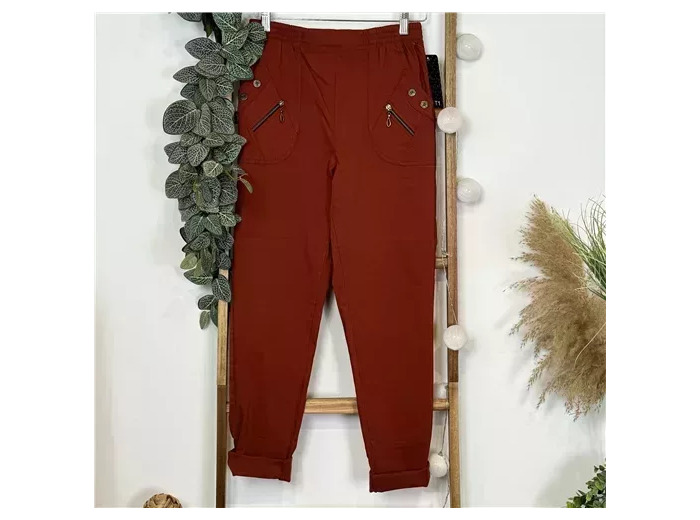 T578- Pantalon Confort Chaud (T38-T52) (rouille)