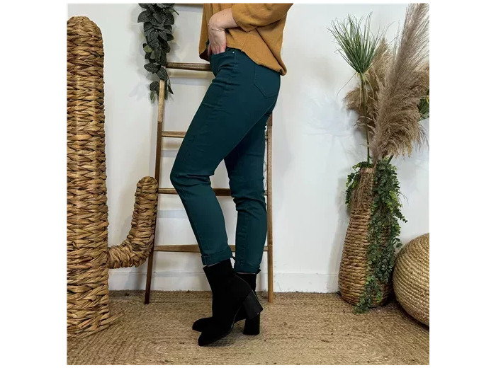 O582- Jean 7/8ème Voggo T36 T44 (bleu pétrole)