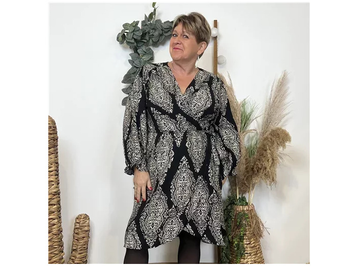 K693- Robe By One Baroque (T40/48) (noir)