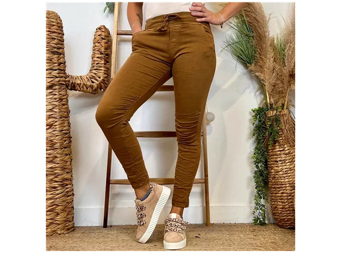 P070- Jean Melly.and.Co Taille élastiquée (Xs-Xl) (camel)