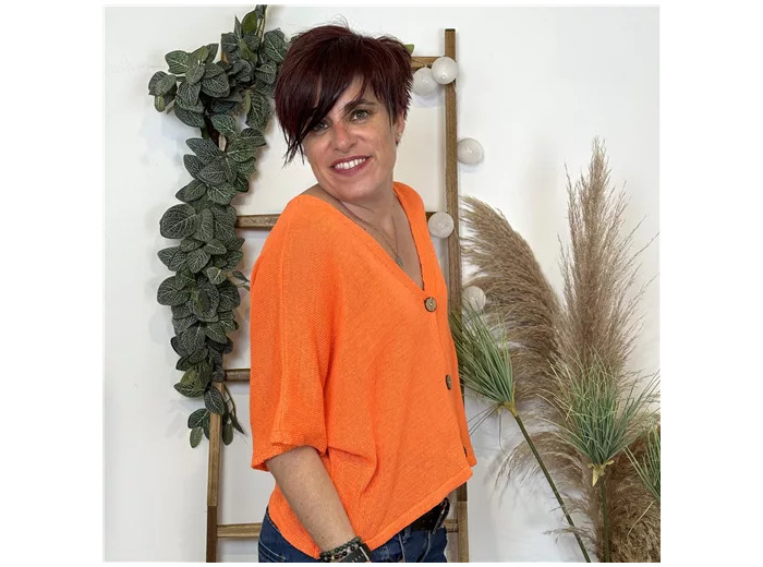 K878- Gilet court  (TU) (orange)