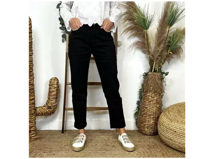O090- Jean Mom Voggo (T36-T44) (noir)
