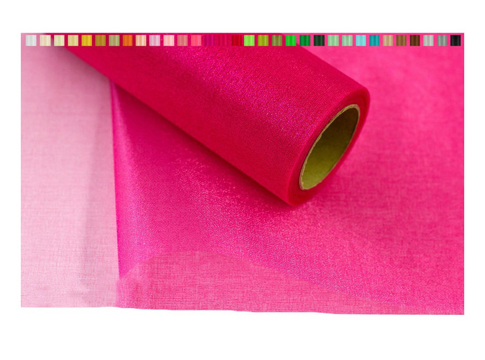 Tissus organza 16 cm de large 9 metres de long colori fuchsia