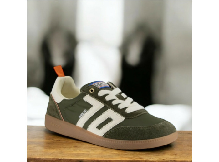 Ghost Femme cuir&nylon olive ligne orange - Back70