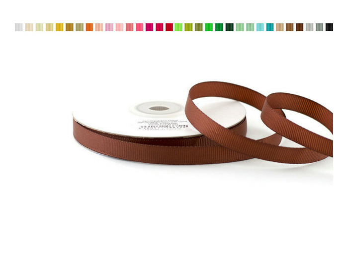 Ruban gros grain 10 mm de large bobine de 25 metres de long marron