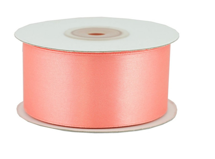 Ruban satin 38 mm de large bobine de 25 m corail ref 238