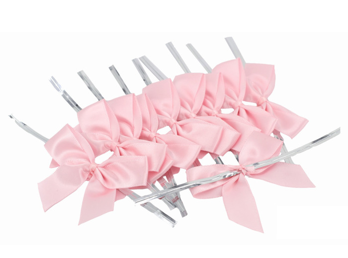 Noeuds en satin 5cm, 10 pièces rose clair
