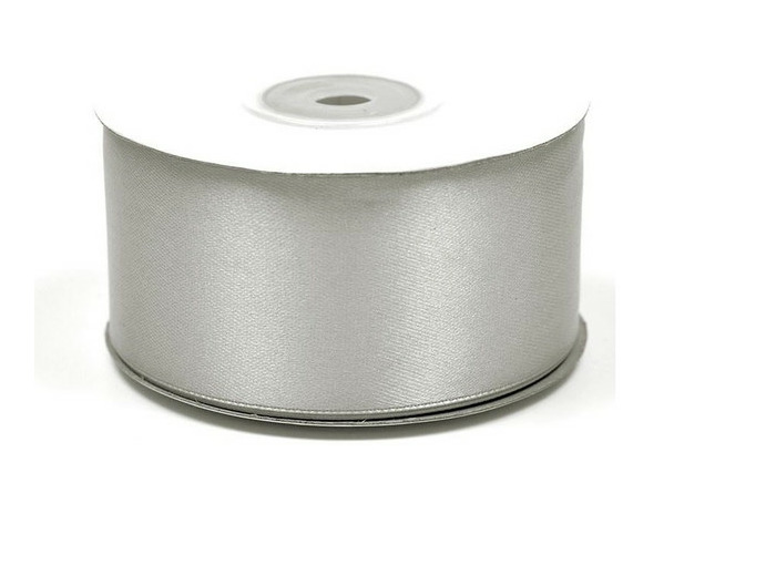 Ruban satin 38 mm de large bobine de 25 m gris clair ref 012