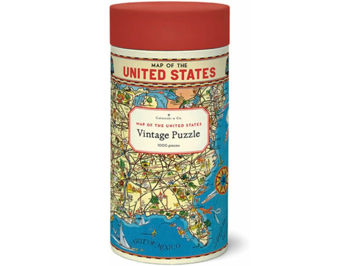 Cavallini Puzzle de 1000 pièces, carte des États-Unis (PZL/USMAP)