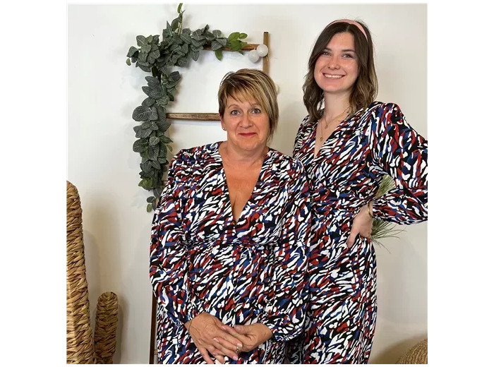 M365- Robe Maëlle marbrée (T40-T48) (noir)