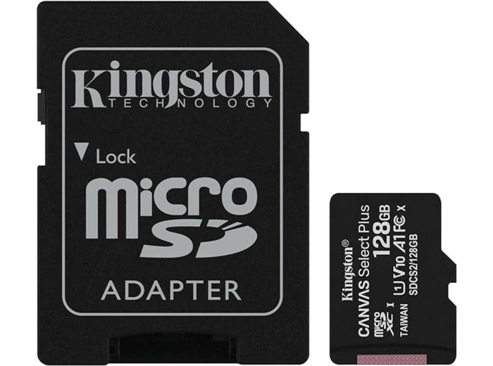 Carte mémoire MicroSDXC 128 Go avec adaptateur