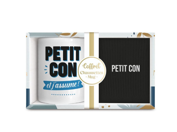 STC coffret mug et chaussettes "Petit con"