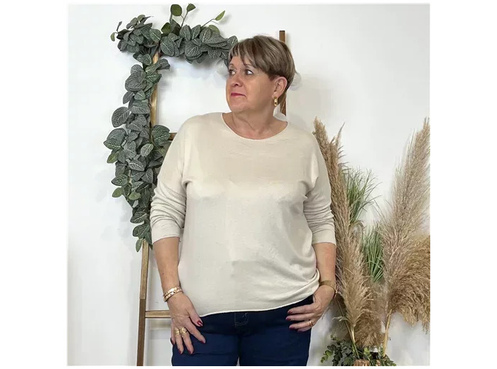 K825- Pull uni (Tu) 🇮🇹 (beige)