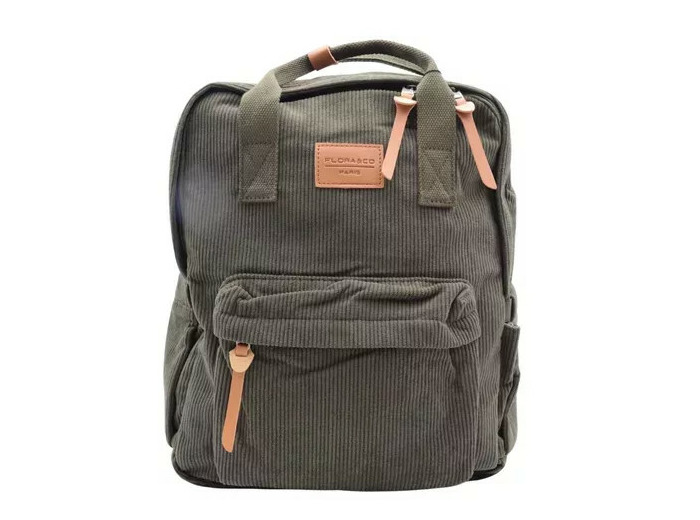 P396- Sac à dos "Velour" Flora & Co (kaki)