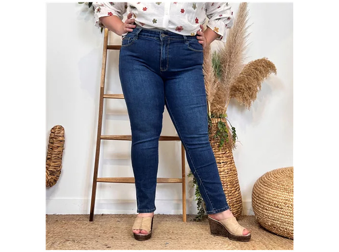 N019- Jean coupe Slim push up (T42-T50) (denim foncé)