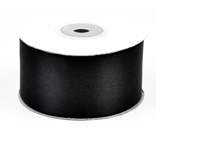 Ruban satin 38 mm de large bobine de 25 m noir 030