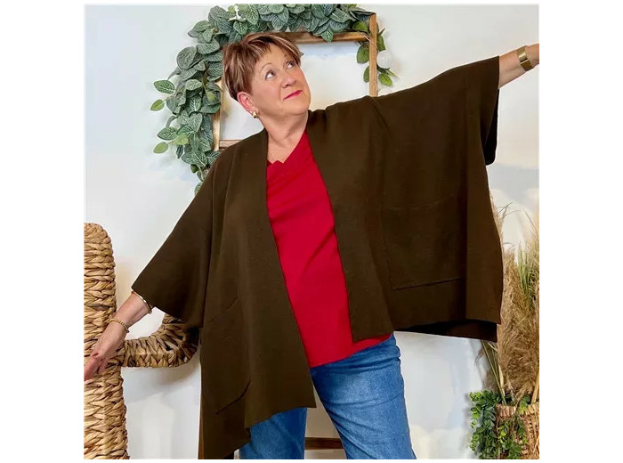 Z105 Gilet Oversize uni (Gt) (marron)