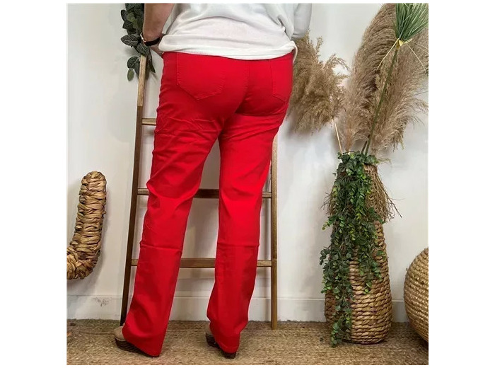 P865- Jean coupe droite Voggo (T42-T50) (rouge)