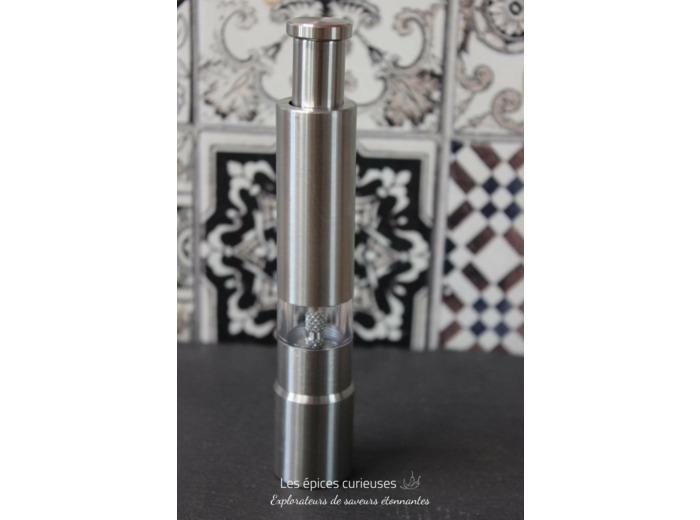 Moulin à sel et à poivre en acier affiné - utilisable d´une seule main