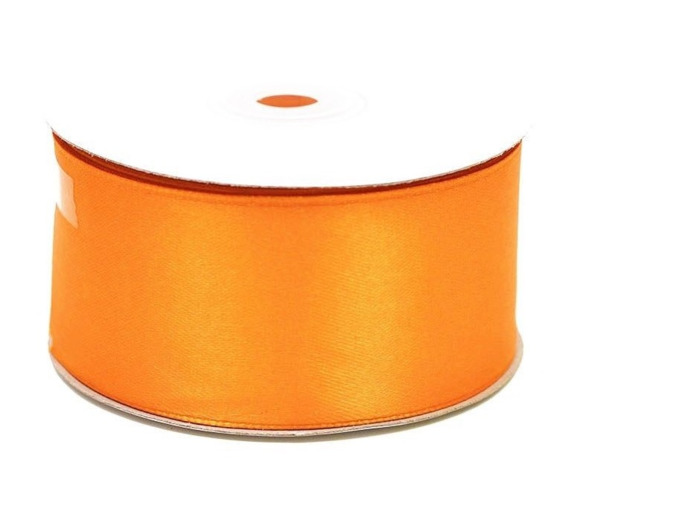 Ruban satin 38 mm de large bobine de 25 m orange 668