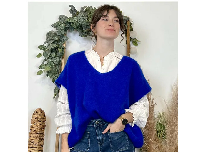 Z115- Pull Mohair (Tu) 🇮🇹 (bleu royal)