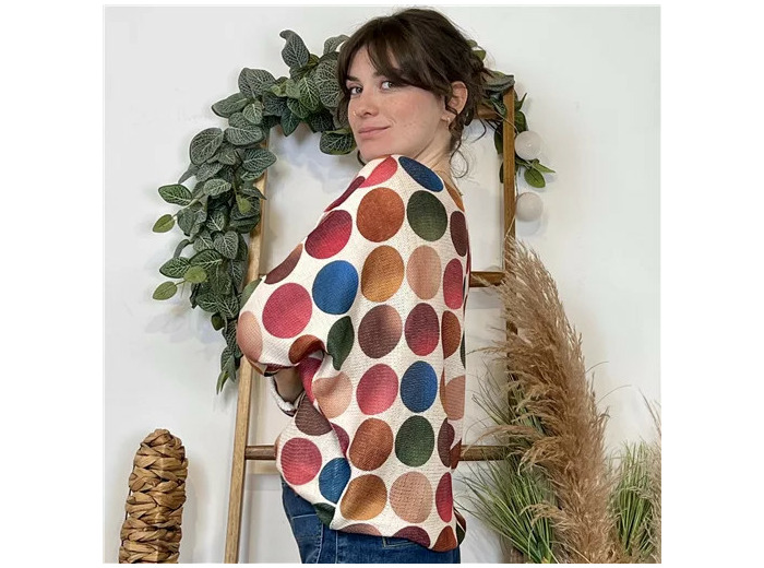 K034- Pull “Fantaisies” (TU) 🇮🇹 (multicolore)
