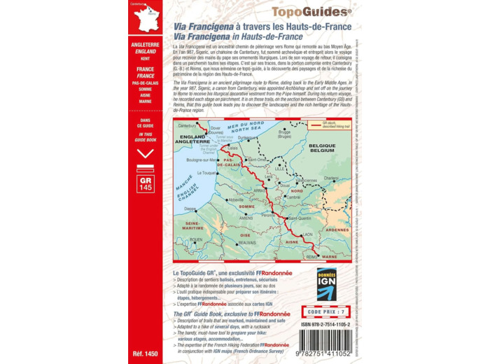 DE CANTERBURY A REIMS - VIA FRANCIGENA (BILINGUE FRANCAIS/ANGLAIS) - REF 1450