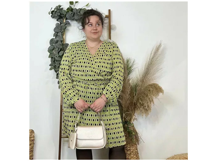 K591- Robe Akoz Losanges (T42-T48) (vert anis)