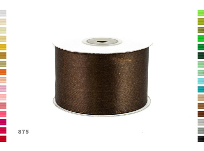 Ruban satin marron foncé 875 Largeur 50 mm