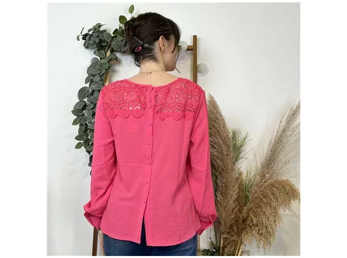 K553- Blouse "Version Féminin" (T36-T40) (fuchsia)