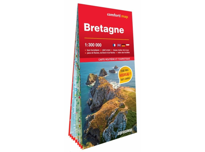BRETAGNE 1/300.000 (CARTE GRAND FORMAT LAMINEE)