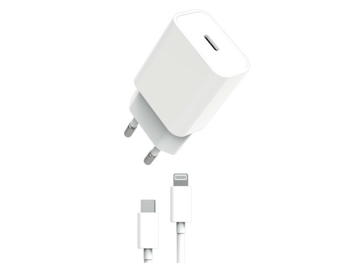 MYWAY PACK CHARGEUR SECTEUR PD 20W + USB-C LIGHTNING BLANC