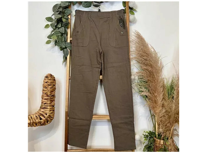 T546- Pantalon Confort Chaud (T38-T52) (taupe)