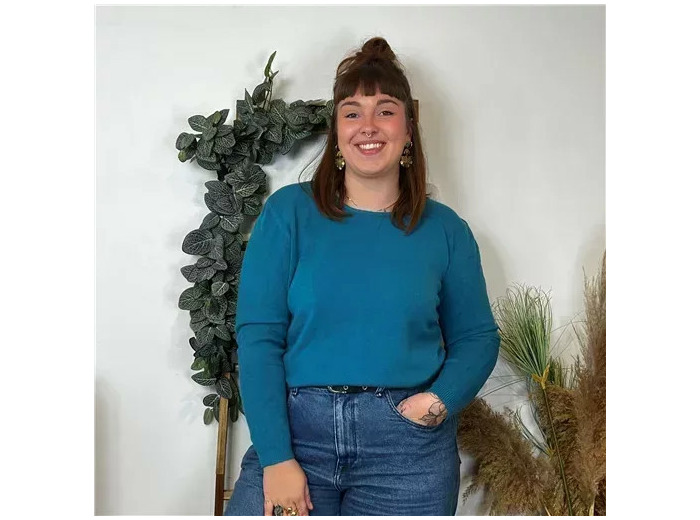 Y253- Tricotonic Col rond, Les T44 & 48 (bleu canard)