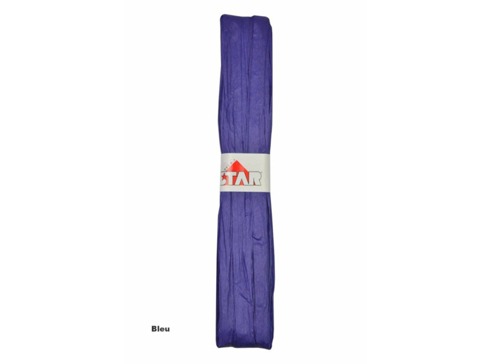Ruban raffia papier 15 mm de large 50 metres de long bleu