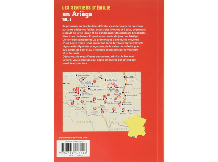 LES SENTIERS D'EMILIE EN ARIEGE VOL. 1 - 25 PROMENADES DANS LE PARC NATUREL REGIONAL DES PYRENEES AR
