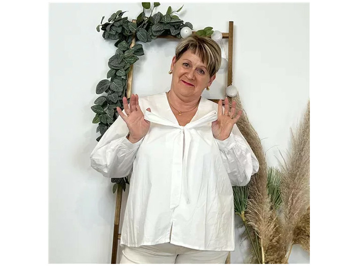 Z312- Blouse "C'Mélodie" (Gt) 🇮🇹 (blanc)