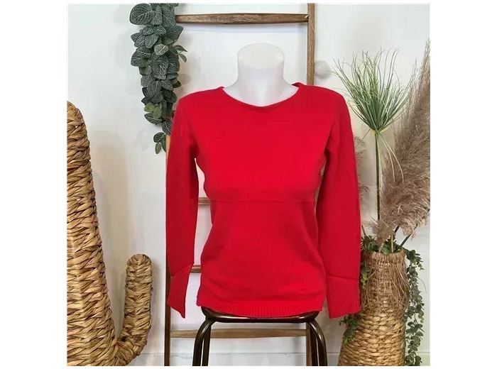 Y252- Pull Laine Cachemire "Tricotonic" (les T38&42) (rouge)