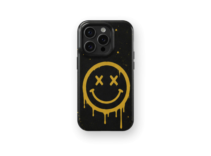 Smiley Noir | Coque de téléphone 3D 2en1 Ultra-résistante