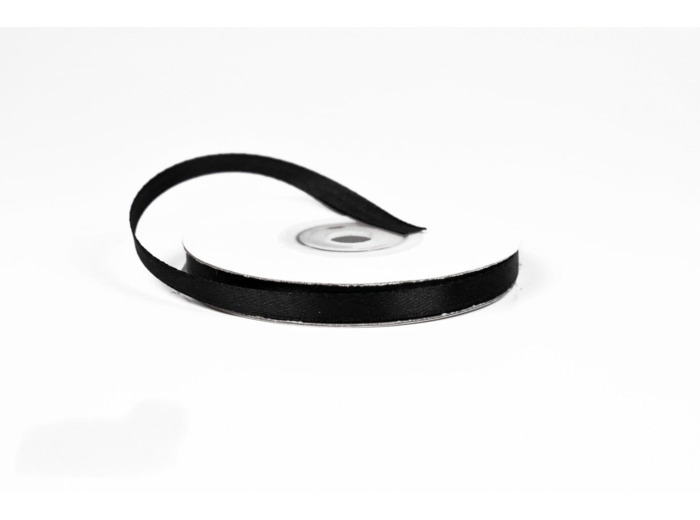Ruban satin noir Largeur 6 mm
